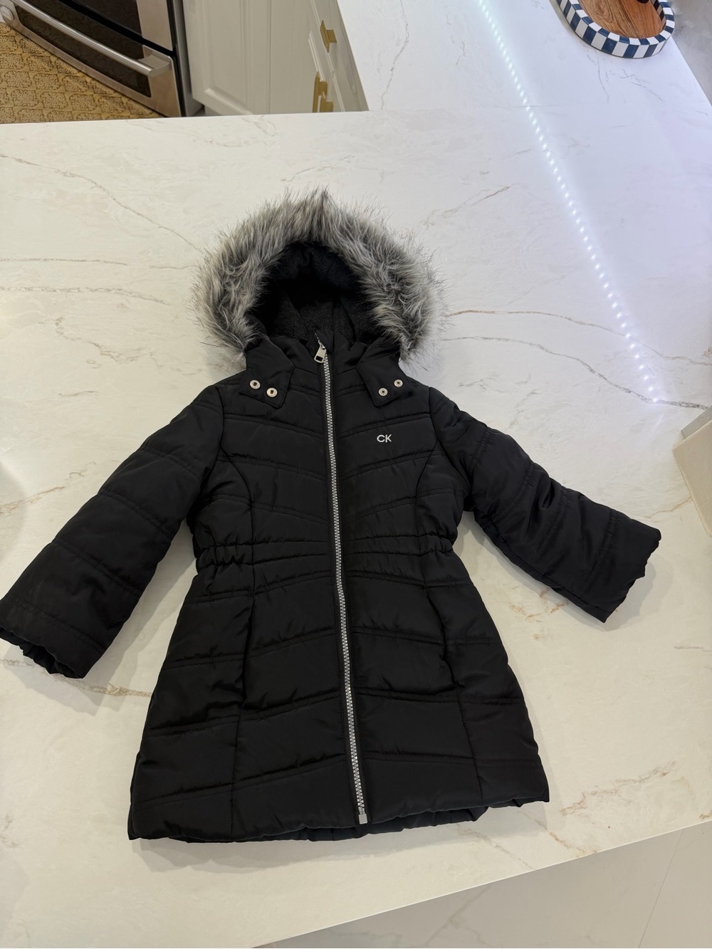 Calvin Klein Jeans Gray Coat Interior Label